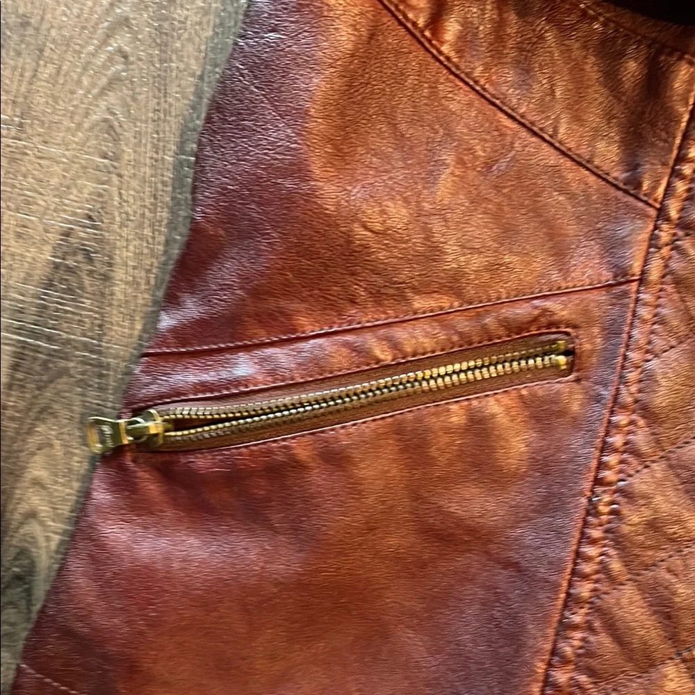 GUESS Women's Mahogany Leather Jacket - Picture 10 of 14
